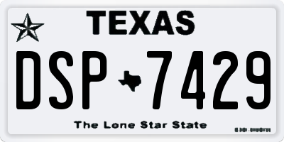 TX license plate DSP7429