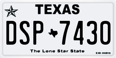 TX license plate DSP7430