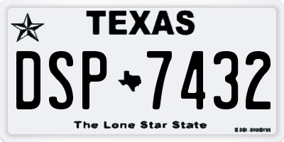 TX license plate DSP7432