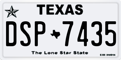TX license plate DSP7435