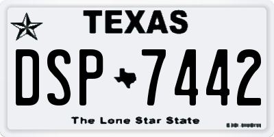 TX license plate DSP7442