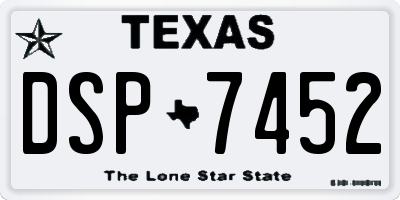 TX license plate DSP7452
