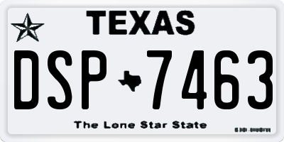TX license plate DSP7463