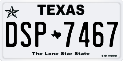 TX license plate DSP7467
