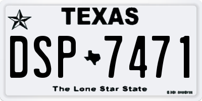 TX license plate DSP7471