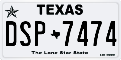 TX license plate DSP7474