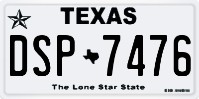 TX license plate DSP7476