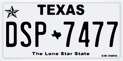 TX license plate DSP7477