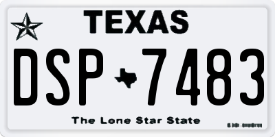 TX license plate DSP7483