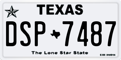 TX license plate DSP7487