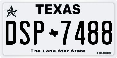 TX license plate DSP7488