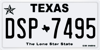 TX license plate DSP7495