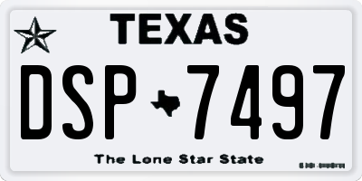 TX license plate DSP7497