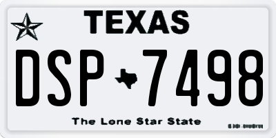 TX license plate DSP7498