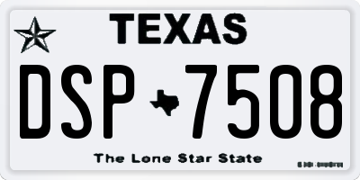 TX license plate DSP7508
