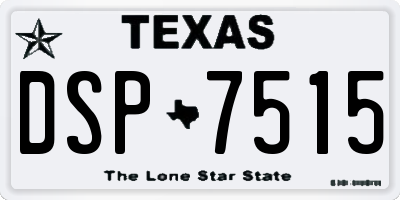 TX license plate DSP7515