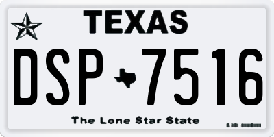 TX license plate DSP7516