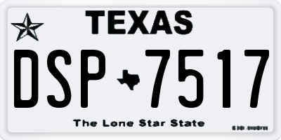 TX license plate DSP7517