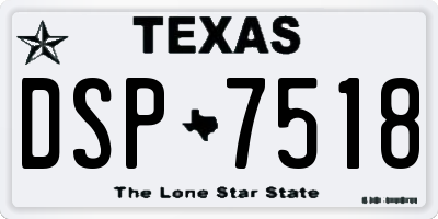 TX license plate DSP7518