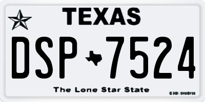 TX license plate DSP7524