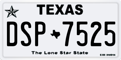 TX license plate DSP7525