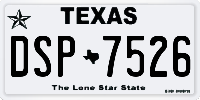 TX license plate DSP7526
