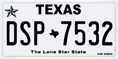 TX license plate DSP7532