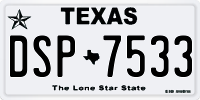 TX license plate DSP7533