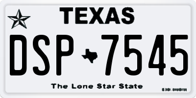 TX license plate DSP7545