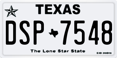 TX license plate DSP7548