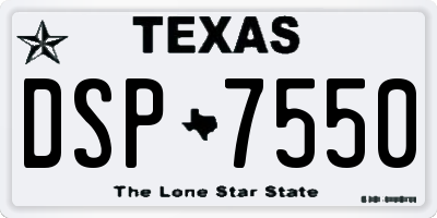 TX license plate DSP7550