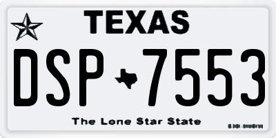 TX license plate DSP7553