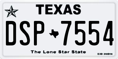 TX license plate DSP7554