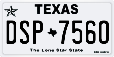 TX license plate DSP7560