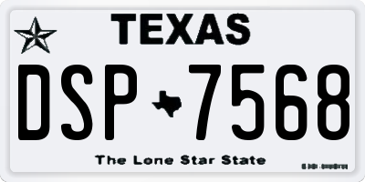 TX license plate DSP7568