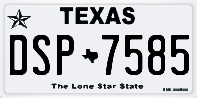 TX license plate DSP7585
