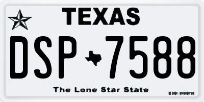 TX license plate DSP7588