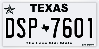 TX license plate DSP7601