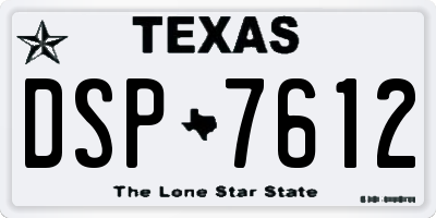 TX license plate DSP7612