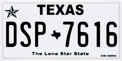 TX license plate DSP7616
