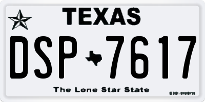 TX license plate DSP7617