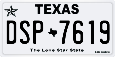 TX license plate DSP7619