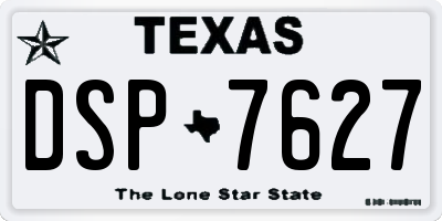 TX license plate DSP7627