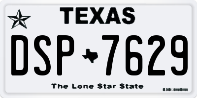 TX license plate DSP7629