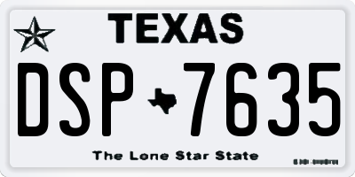 TX license plate DSP7635