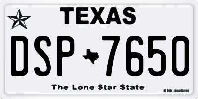 TX license plate DSP7650