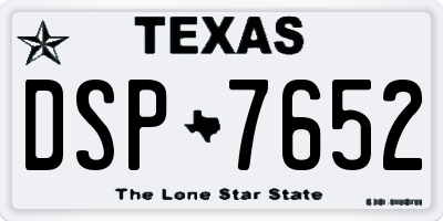 TX license plate DSP7652