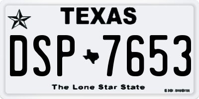 TX license plate DSP7653