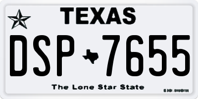 TX license plate DSP7655
