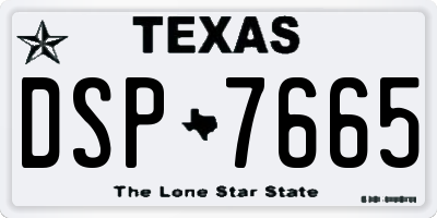 TX license plate DSP7665